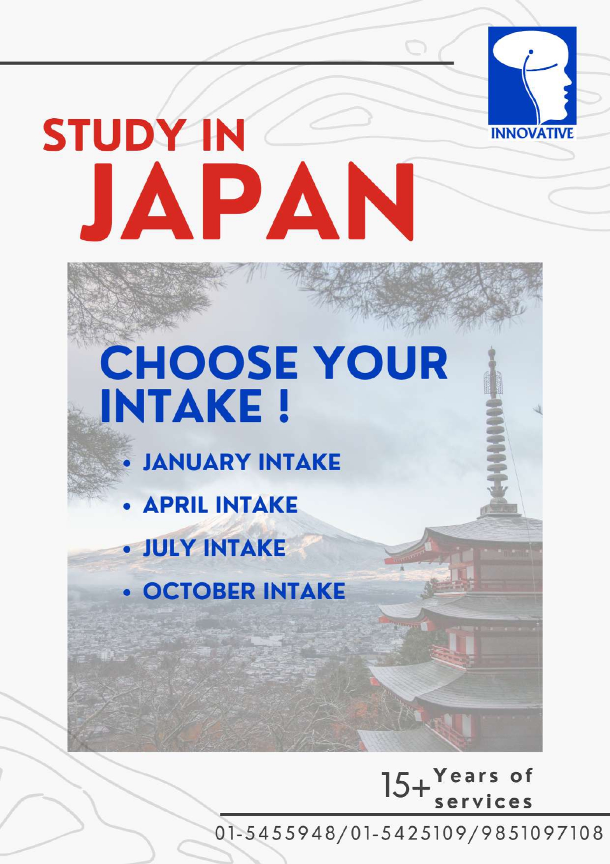 Japan Visa Apply Intakes: Choose your Intake !